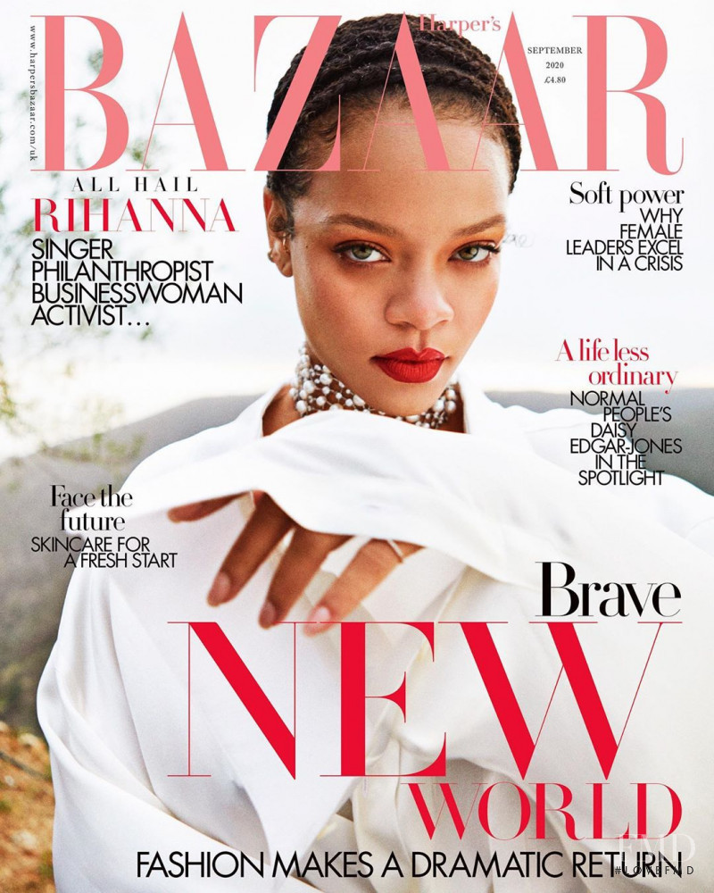Rihanna featured on the Harper\'s Bazaar UK cover from September 2020