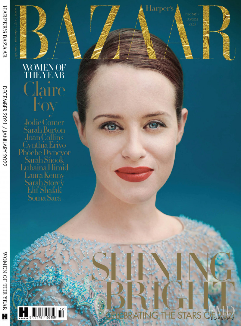 Claire Foy
 featured on the Harper\'s Bazaar UK cover from December 2021