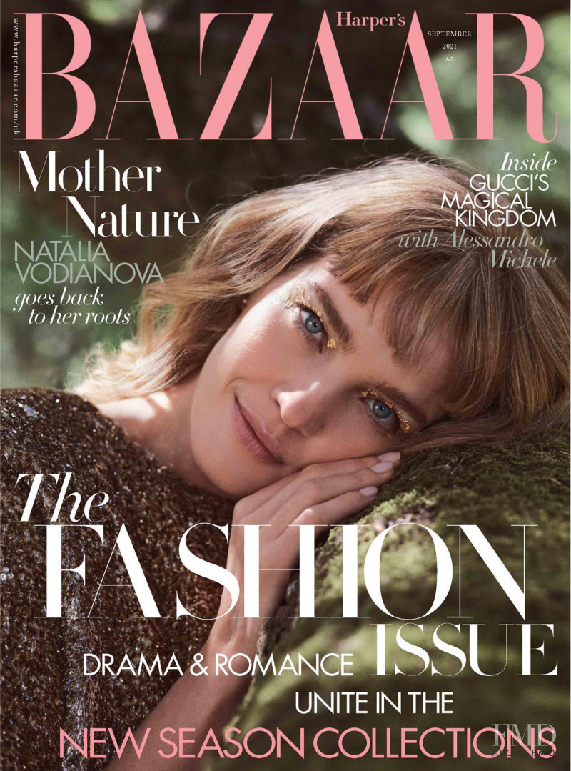 Natalia Vodianova featured on the Harper\'s Bazaar UK cover from September 2021
