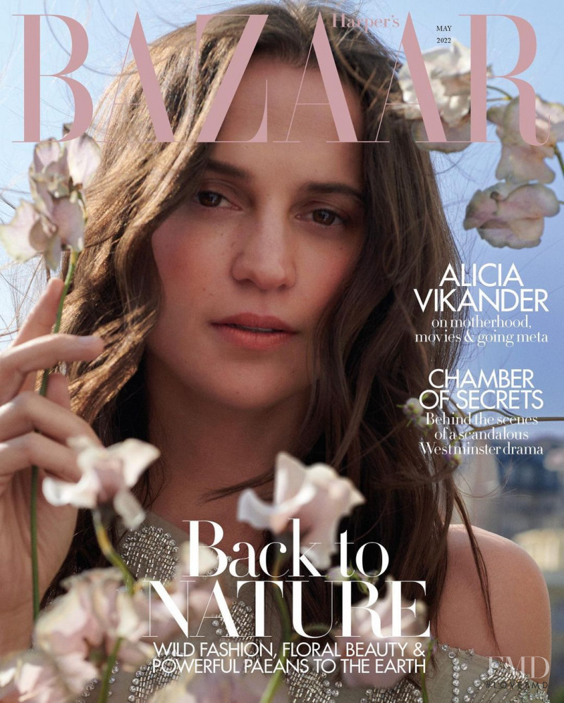 Alicia Vikander featured on the Harper\'s Bazaar UK cover from May 2022