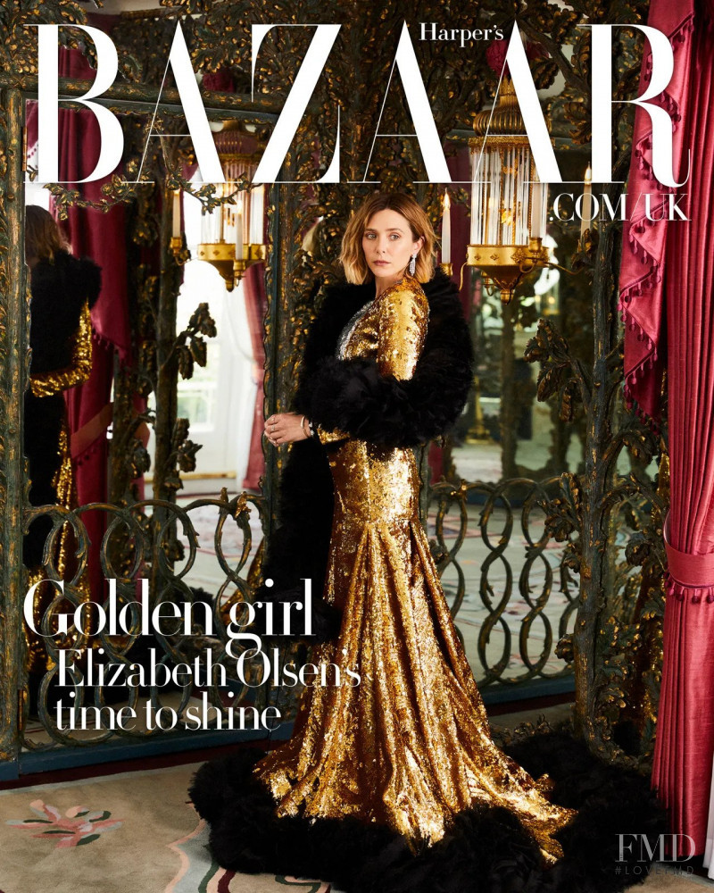 Elizabeth Olsen featured on the Harper\'s Bazaar UK cover from May 2022