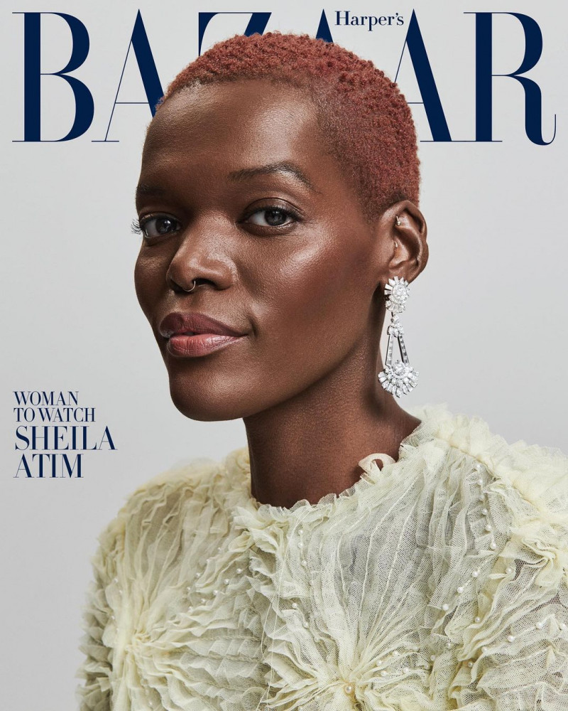 Sheila Atim  featured on the Harper\'s Bazaar UK cover from February 2023