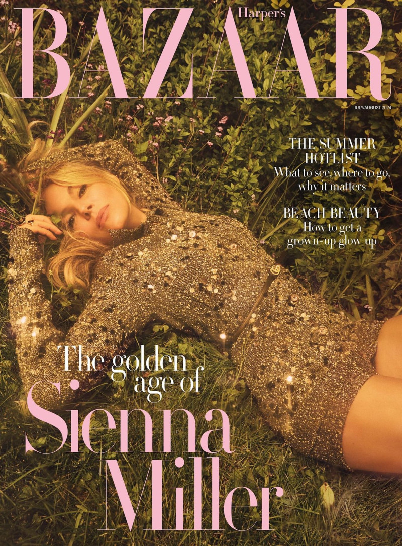 Sienna Miller featured on the Harper\'s Bazaar UK cover from July 2024