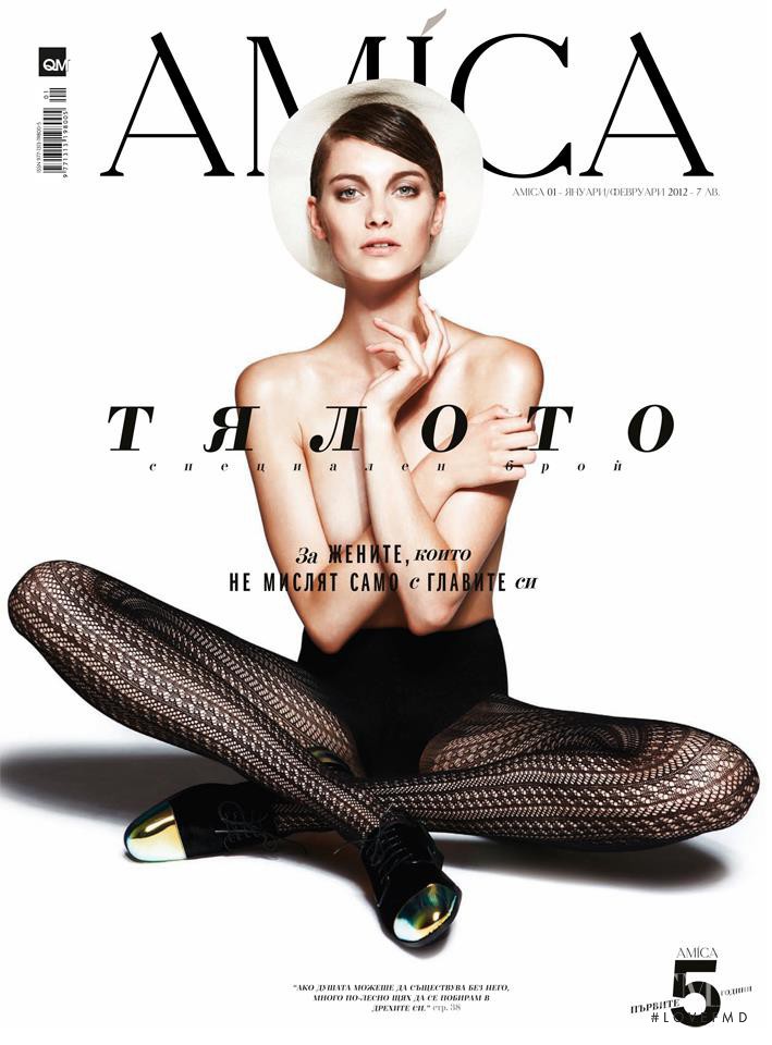 Iris van Berne featured on the Amica Bulgaria cover from January 2012