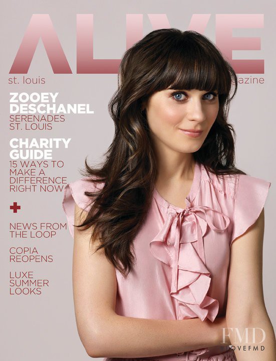 Zooey Deschanel featured on the Alive cover from August 2010