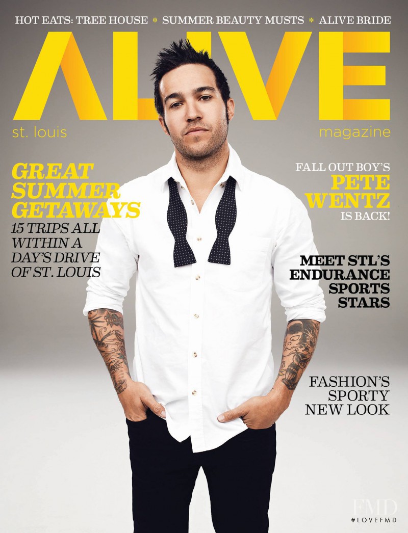 Pete Wentz featured on the Alive cover from July 2013
