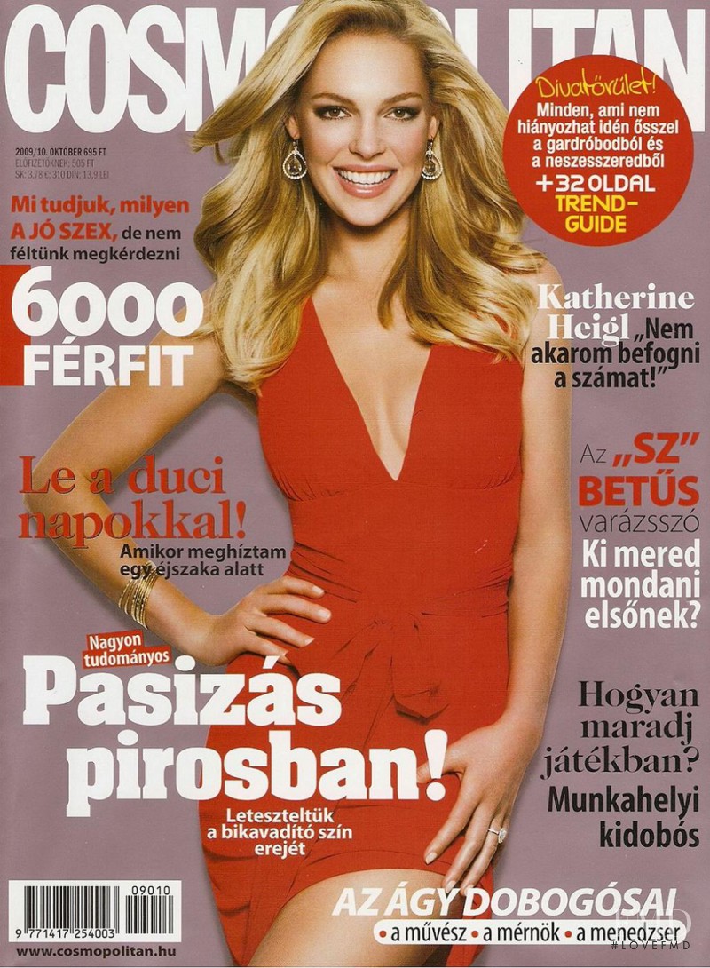 Katherine Heigl featured on the Cosmopolitan Hungary cover from October 2009