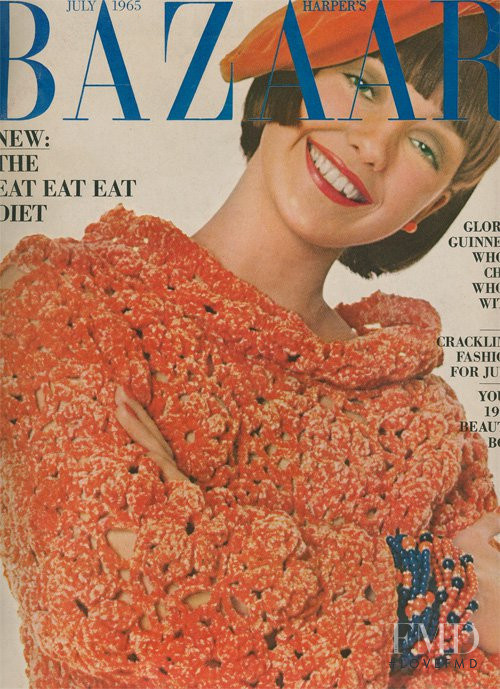 Donna Mitchell featured on the Harper\'s Bazaar USA cover from July 1965