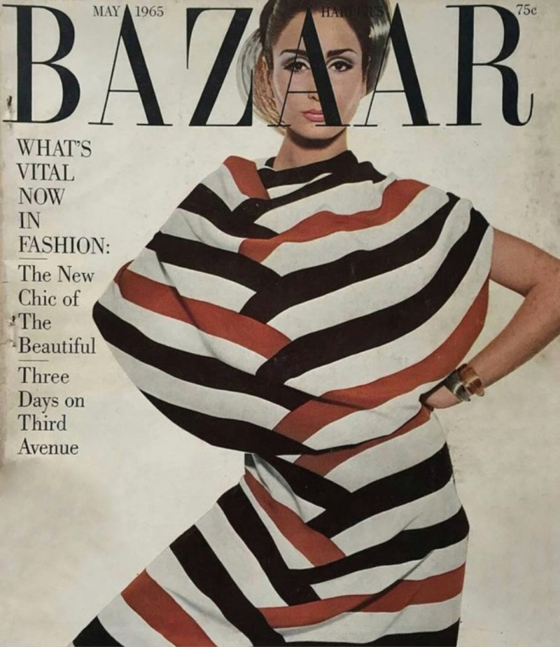 Naty Abascal featured on the Harper\'s Bazaar USA cover from May 1965