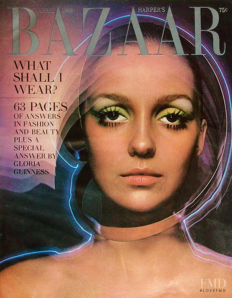 Donna Mitchell featured on the Harper\'s Bazaar USA cover from April 1969
