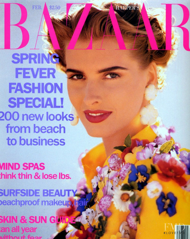 Cathy Fedoruk featured on the Harper\'s Bazaar USA cover from February 1992