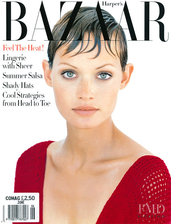 Amber Valletta featured on the Harper\'s Bazaar USA cover from June 1993