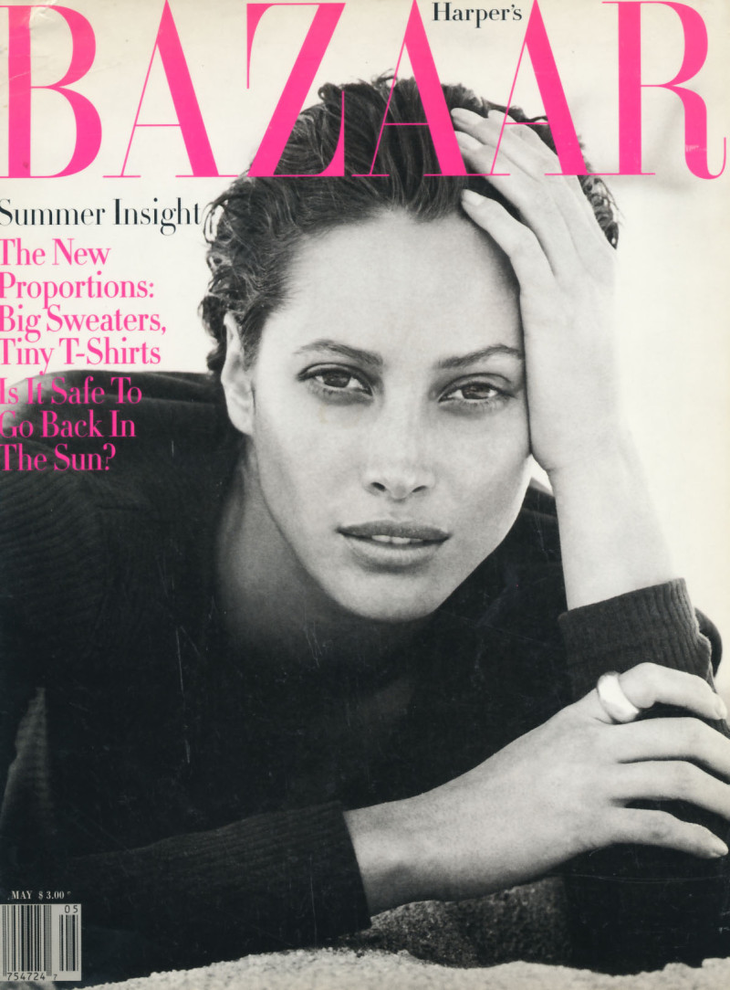 Christy Turlington featured on the Harper\'s Bazaar USA cover from May 1993