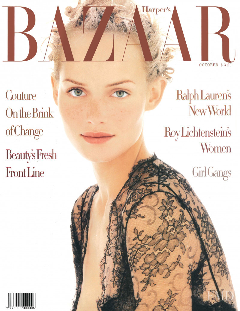 Amber Valletta featured on the Harper\'s Bazaar USA cover from October 1993
