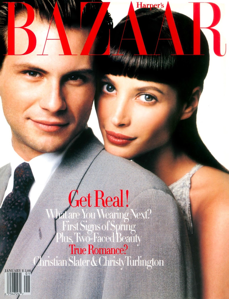 Christy Turlington featured on the Harper\'s Bazaar USA cover from January 1994