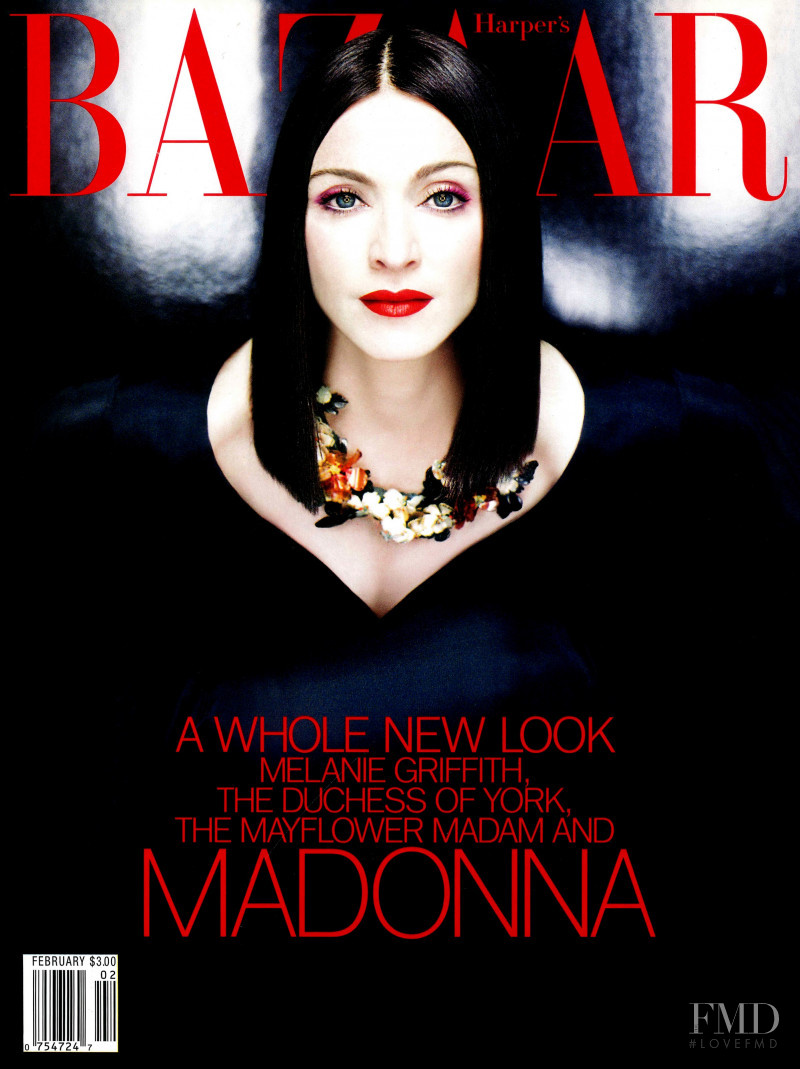 MADONNA featured on the Harper\'s Bazaar USA cover from February 1999