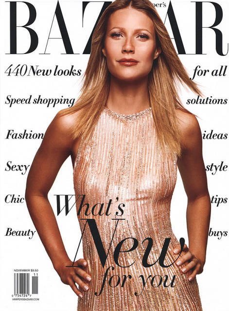 Gwyneth Paltrow featured on the Harper\'s Bazaar USA cover from November 2006
