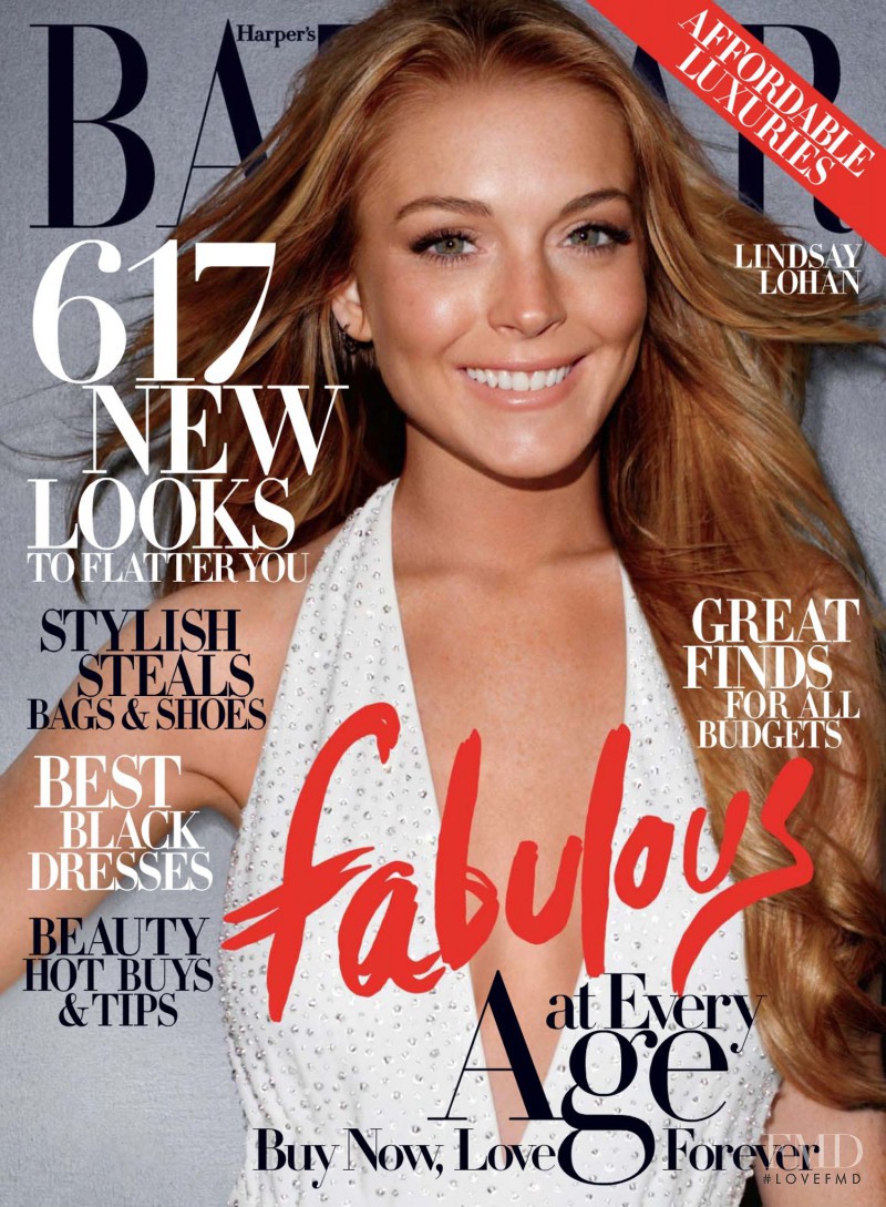 Lindsay Lohan featured on the Harper\'s Bazaar USA cover from December 2008