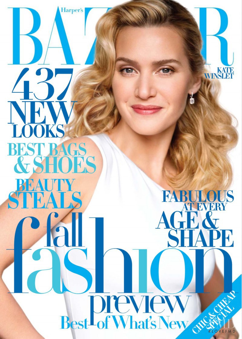 Kate Winslet featured on the Harper\'s Bazaar USA cover from August 2009