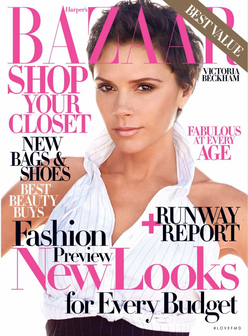 Victoria Beckham featured on the Harper\'s Bazaar USA cover from January 2009