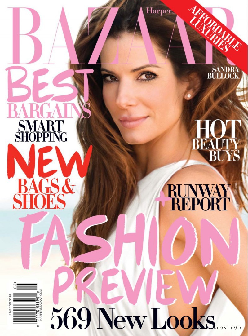 Sandra Bullock featured on the Harper\'s Bazaar USA cover from June 2009