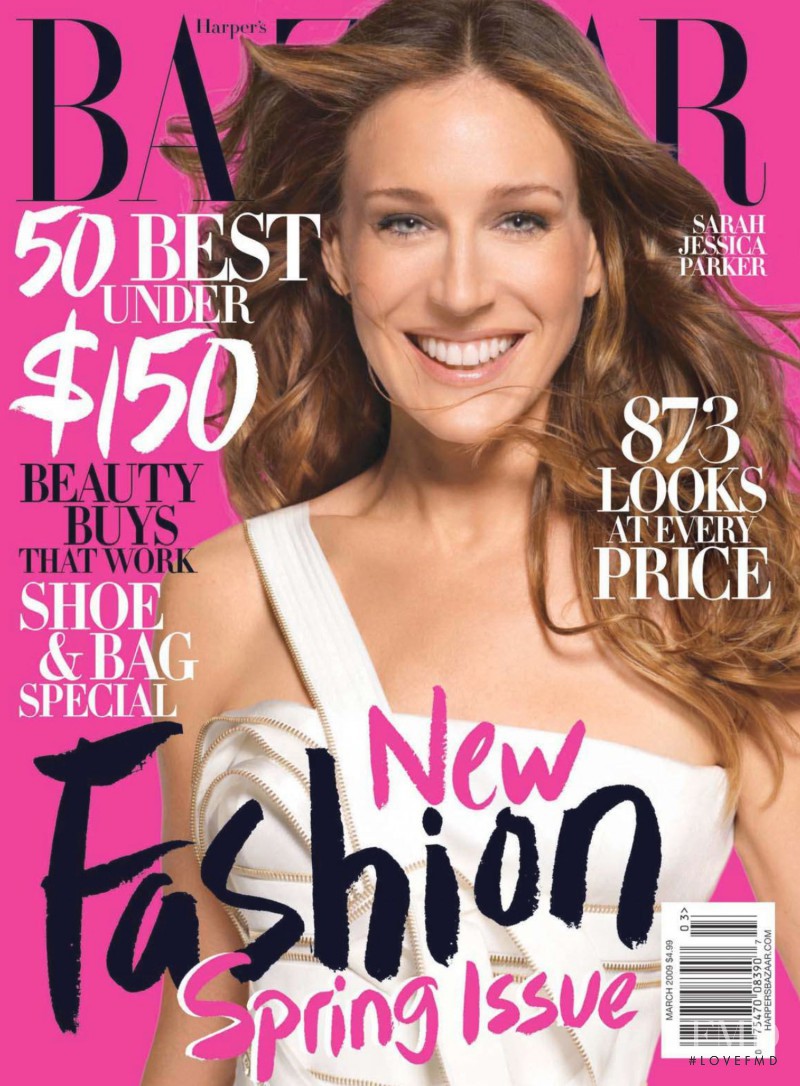 Sarah Jessica Parker featured on the Harper\'s Bazaar USA cover from March 2009