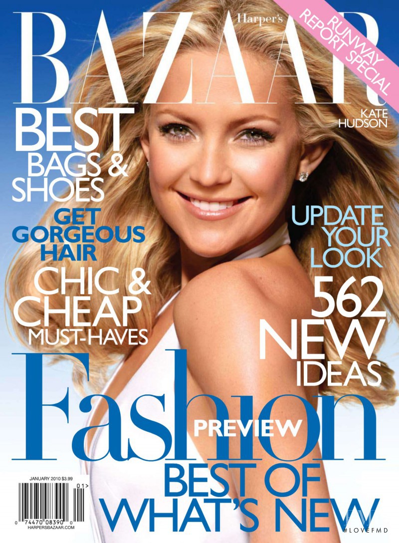 Kate Hudson featured on the Harper\'s Bazaar USA cover from January 2010