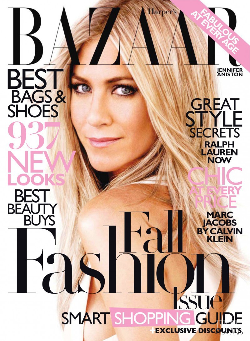 Jennifer Aniston featured on the Harper\'s Bazaar USA cover from September 2010