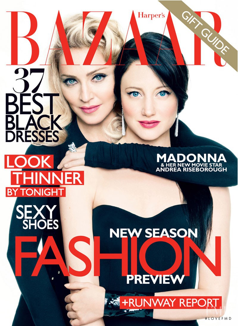 Madonna & Andrea Riseboro featured on the Harper\'s Bazaar USA cover from December 2011