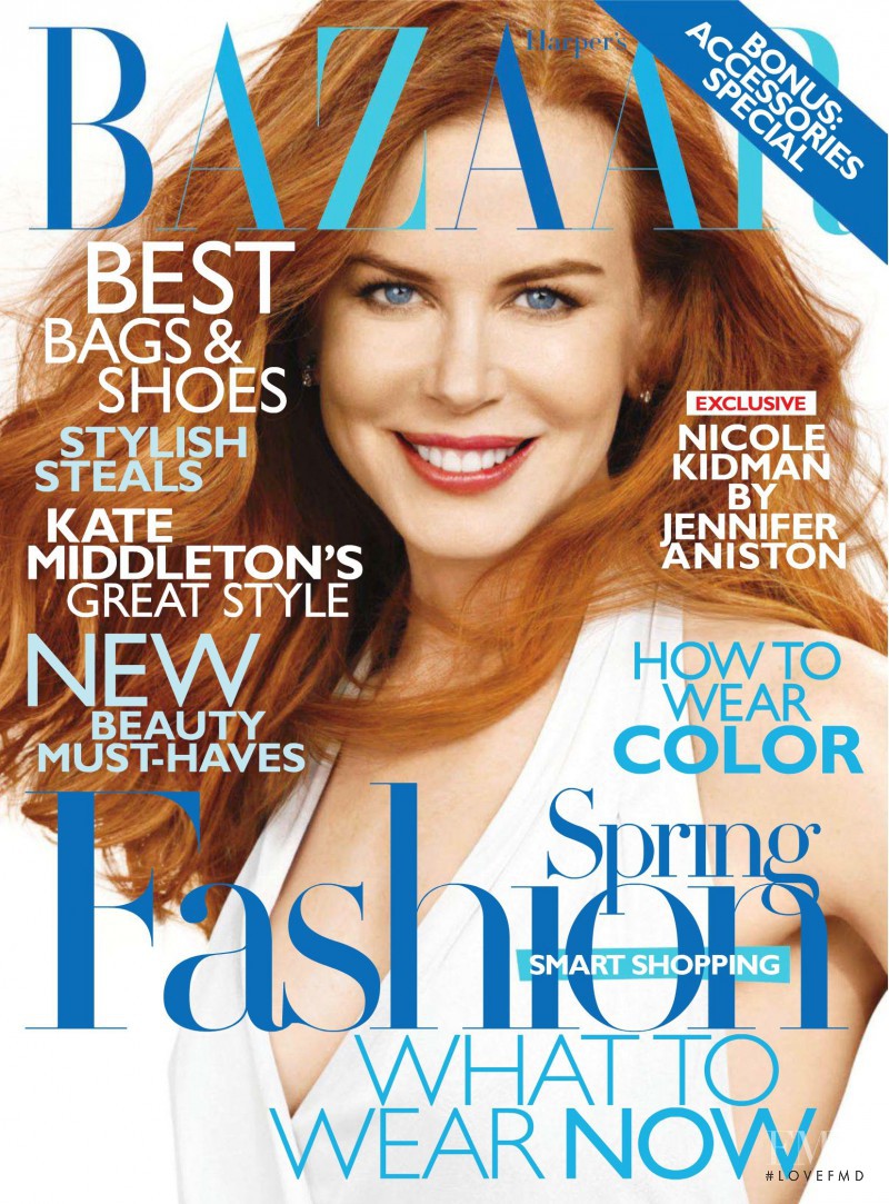 Nicole Kidman featured on the Harper\'s Bazaar USA cover from February 2011