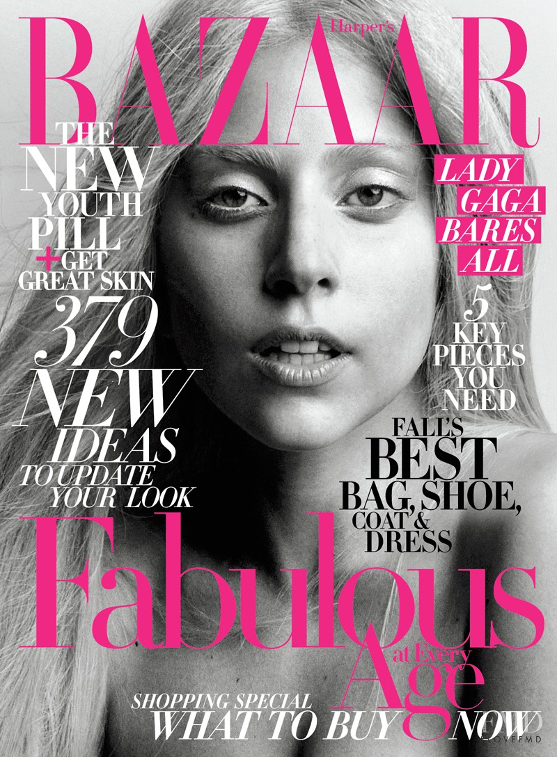 Lady GaGa featured on the Harper\'s Bazaar USA cover from October 2011