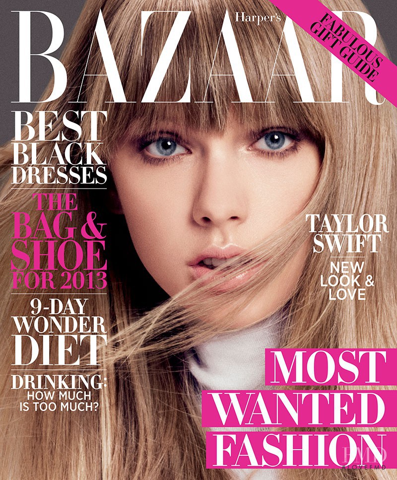 Taylor Swift featured on the Harper\'s Bazaar USA cover from December 2012