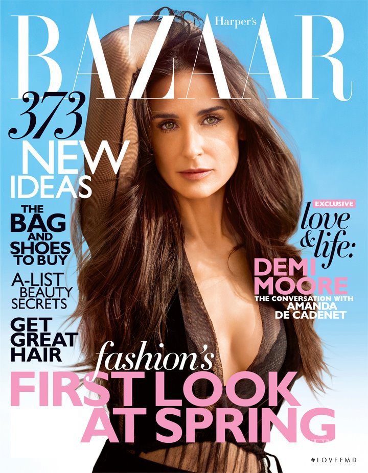 Demi Moore featured on the Harper\'s Bazaar USA cover from February 2012