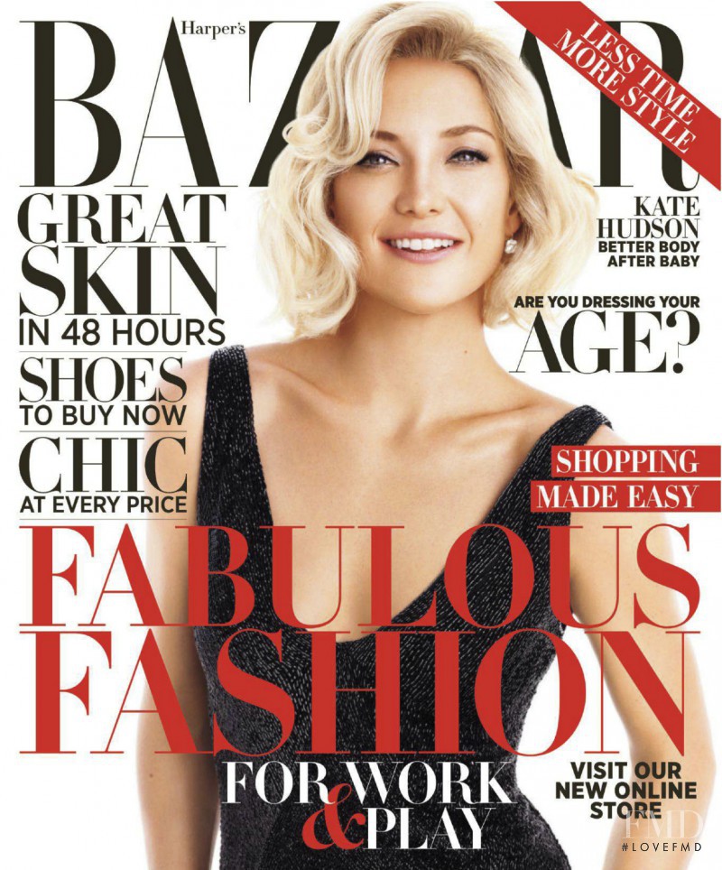 Kate Hudson featured on the Harper\'s Bazaar USA cover from October 2012