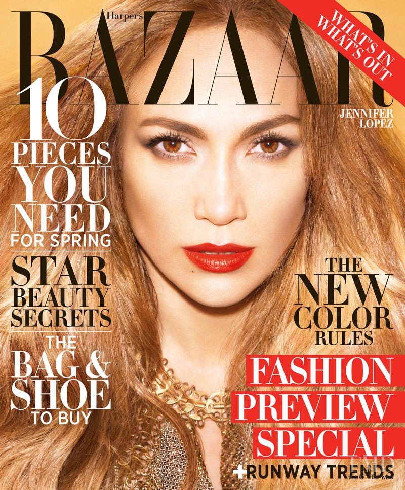 Jennifer Lopez featured on the Harper\'s Bazaar USA cover from February 2013