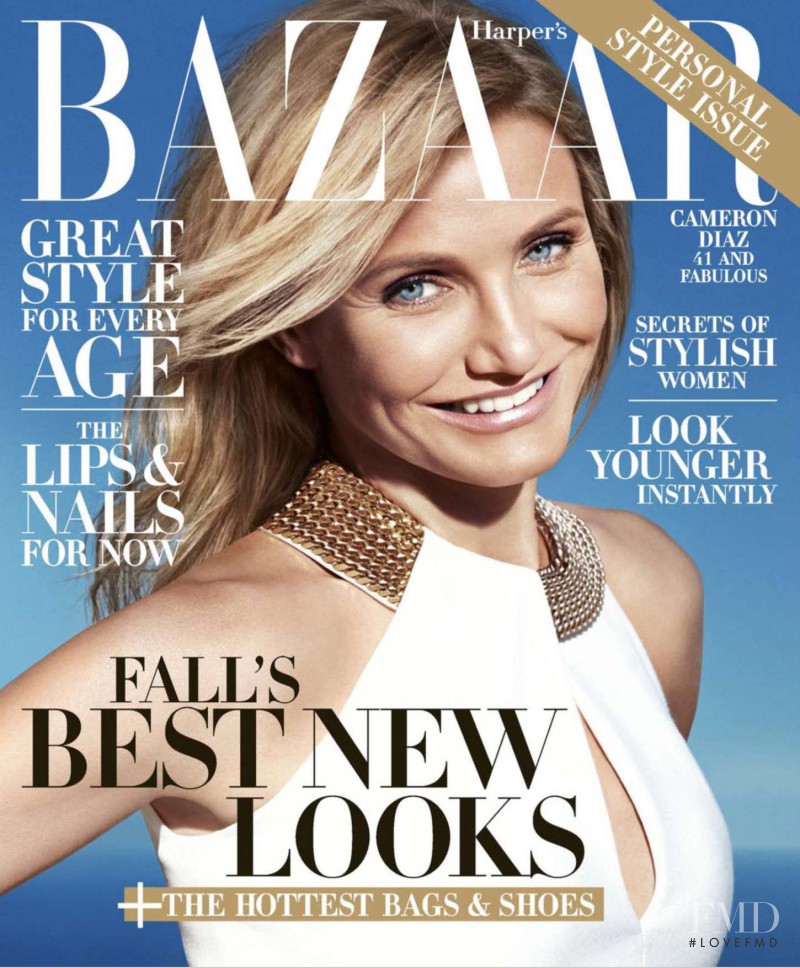 Cameron Diaz featured on the Harper\'s Bazaar USA cover from August 2014