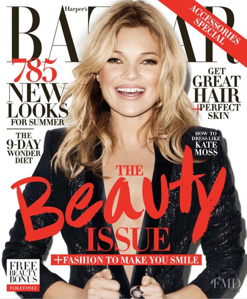 Kate Moss featured on the Harper\'s Bazaar USA cover from May 2014