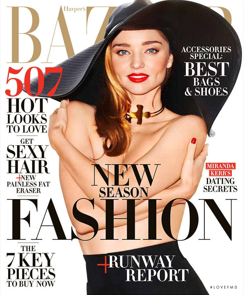 Miranda Kerr featured on the Harper\'s Bazaar USA cover from February 2015