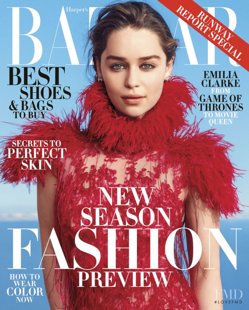 Emilia Clarke featured on the Harper\'s Bazaar USA cover from June 2015