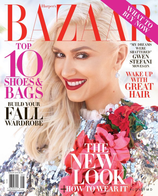 Gwen Stefani featured on the Harper\'s Bazaar USA cover from August 2016