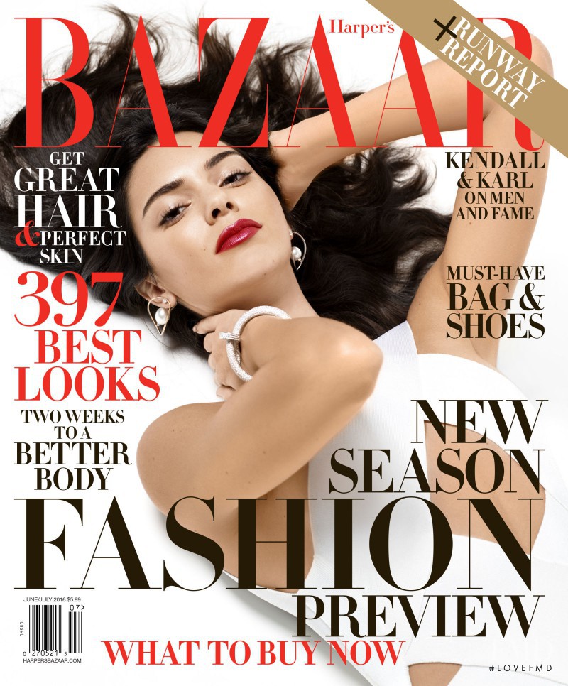 Kendall Jenner featured on the Harper\'s Bazaar USA cover from June 2016