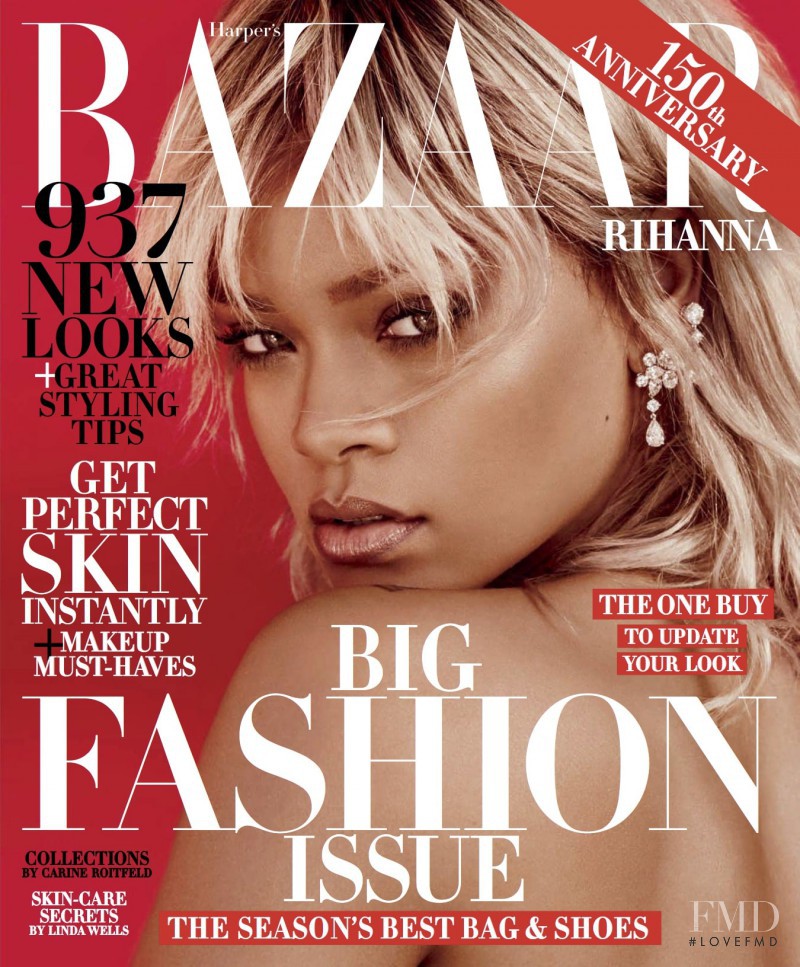 Rihanna featured on the Harper\'s Bazaar USA cover from March 2017
