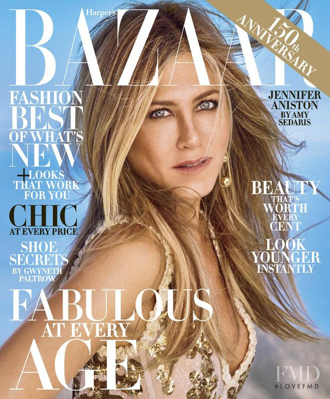 Jennifer Aniston featured on the Harper\'s Bazaar USA cover from October 2017