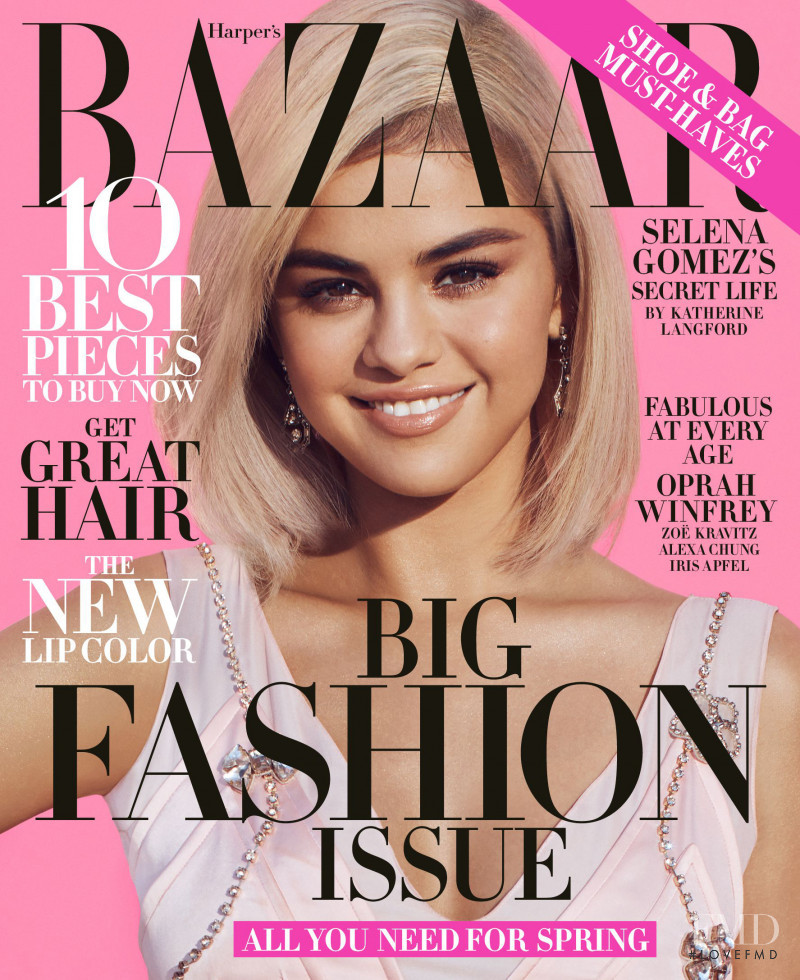 Selena Gomez featured on the Harper\'s Bazaar USA cover from March 2018