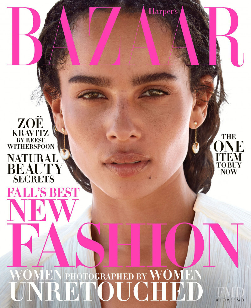 Zoe Kravitz featured on the Harper\'s Bazaar USA cover from October 2018