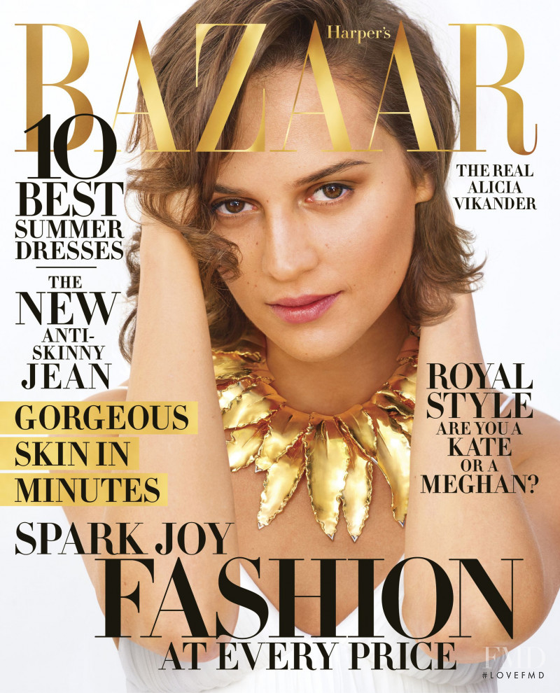 Alicia Vikander featured on the Harper\'s Bazaar USA cover from April 2019