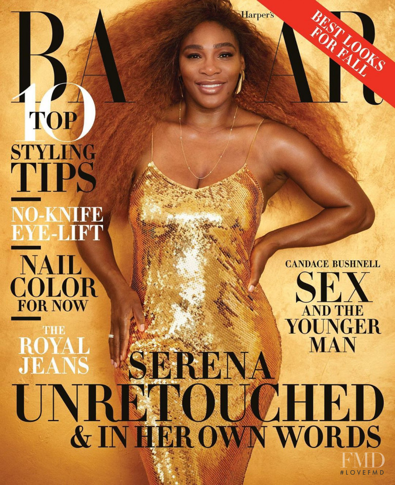 Serena Williams featured on the Harper\'s Bazaar USA cover from August 2019