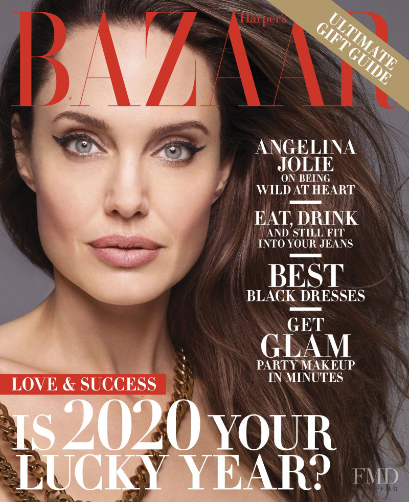 Angelina Jolie featured on the Harper\'s Bazaar USA cover from December 2019