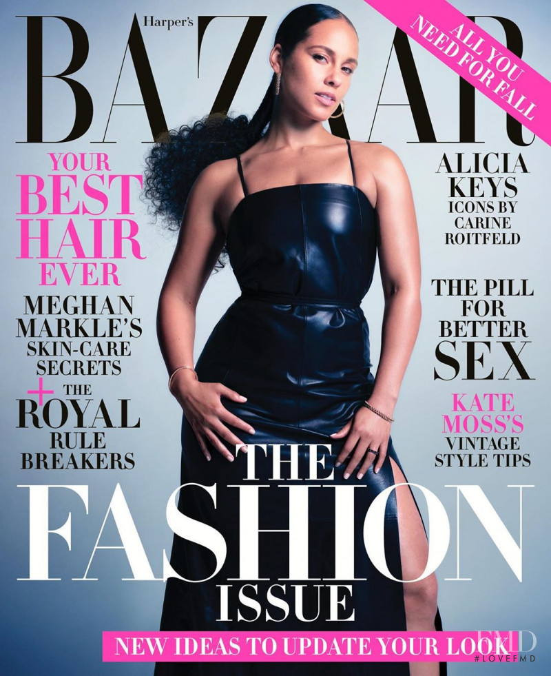 Alicia Keys featured on the Harper\'s Bazaar USA cover from September 2019