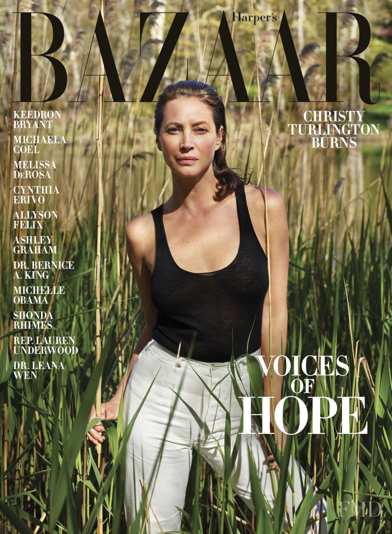 Christy Turlington featured on the Harper\'s Bazaar USA cover from June 2020